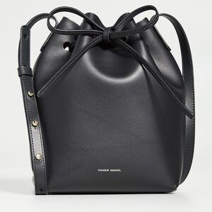 Mansur Gavriel Black Leather Drawstring Crossbody Bag